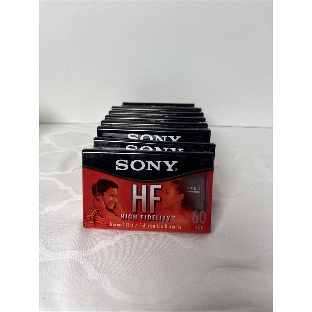 10 New Sealed Sony High Fidelity HF 60 1 Hour Audio Cassette Tape Normal Bias